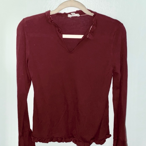 MAROON COTTON BLOUSE - Picture 3 of 3